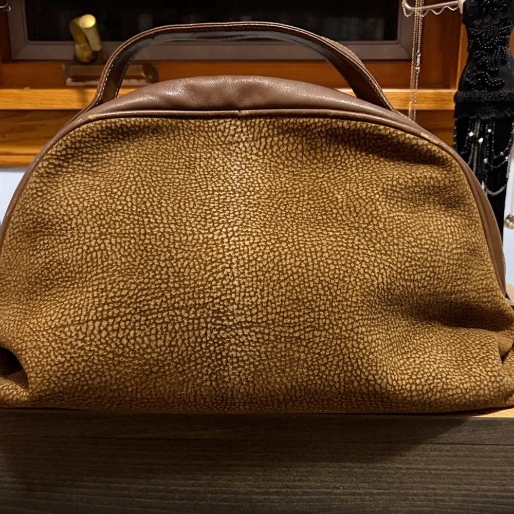 Borbonese Redwall Quail Suede Leather handbag